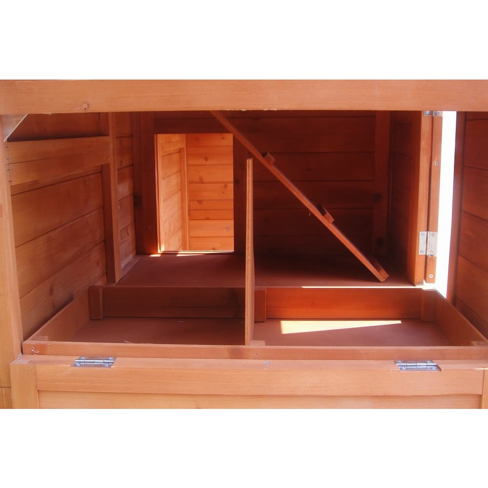 Melko Gallinero XXL de madera con cercado libre, 171 x 166 x 80 cm, incluye 4 nidos + puerta corredera