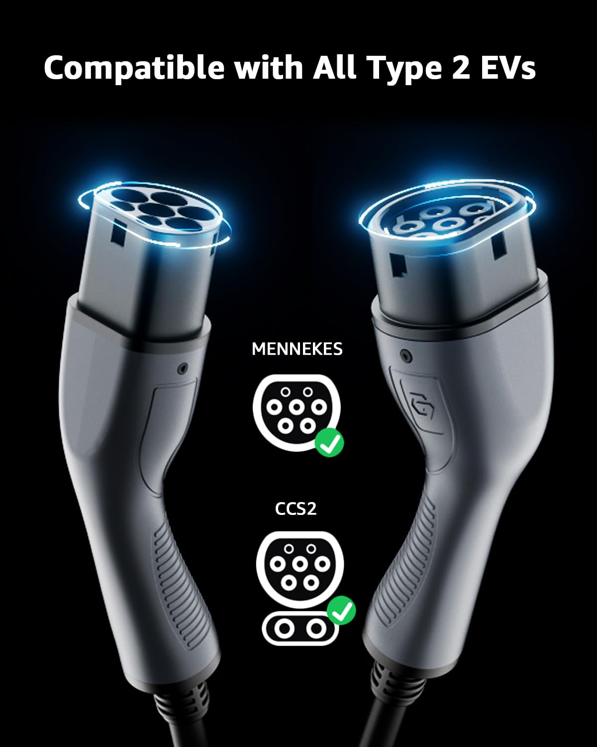 Bokman Type 2 Laadkabel, 7,2 kW / 32A / 1 Fase / 5M / Modus 3, Type 2 naar Type 2 EV Oplaadkabel Elektrische Auto Laadkabel voor EV & PHEV
