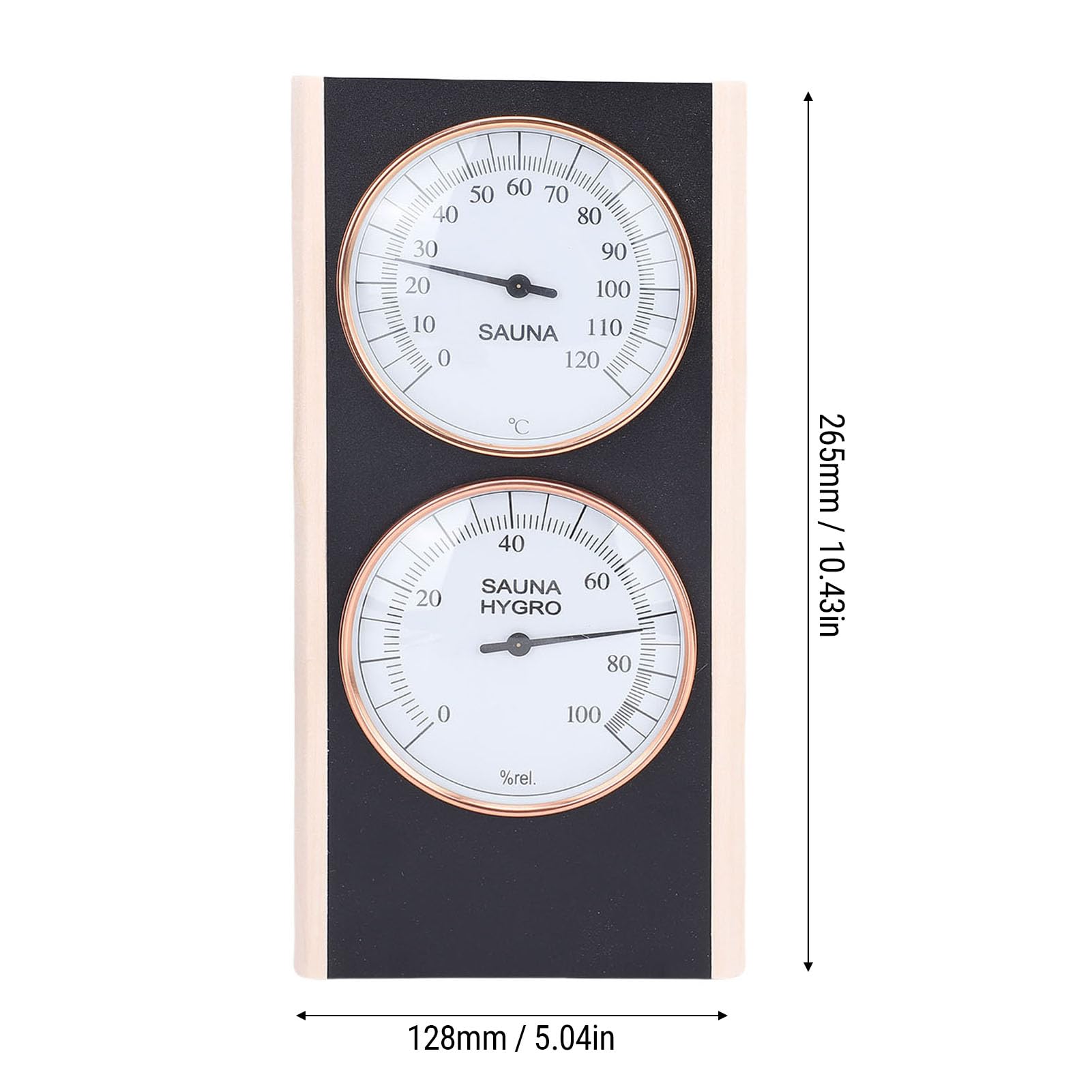 Sauna -Thermometer Hygrometer, 2 in 1 Holz Celsius Temperaturfeuchtigkeitsmesser für Spa -Dusch -Sauna -Zimmer