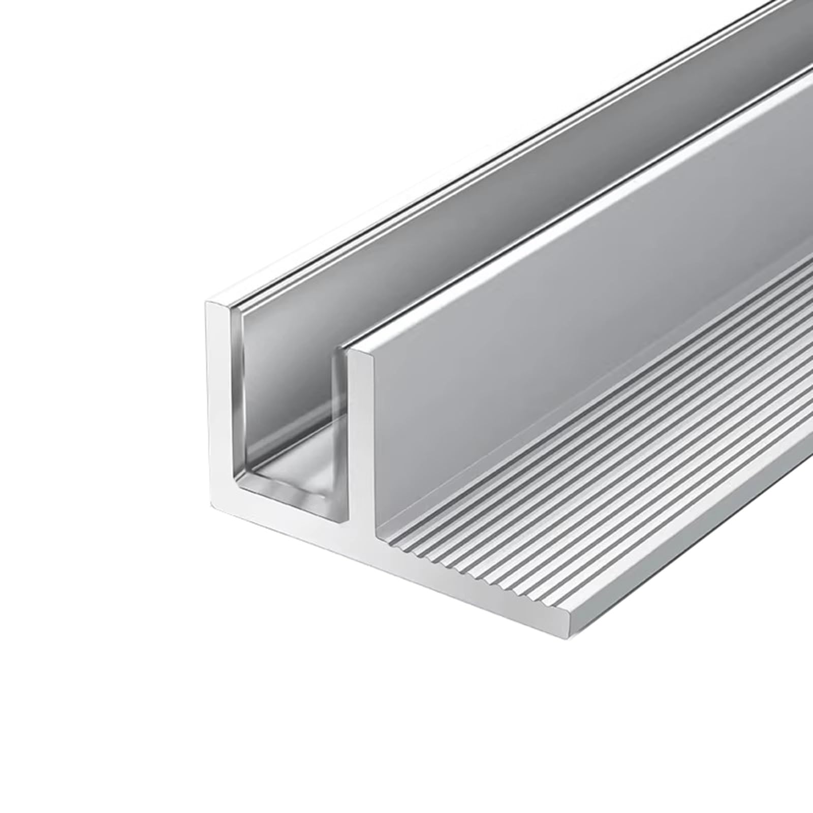 Canal en U de acero inoxidable para cristal de ducha, tira de fijación empotrada para mampara de ducha, perfil de techo y piso de pared