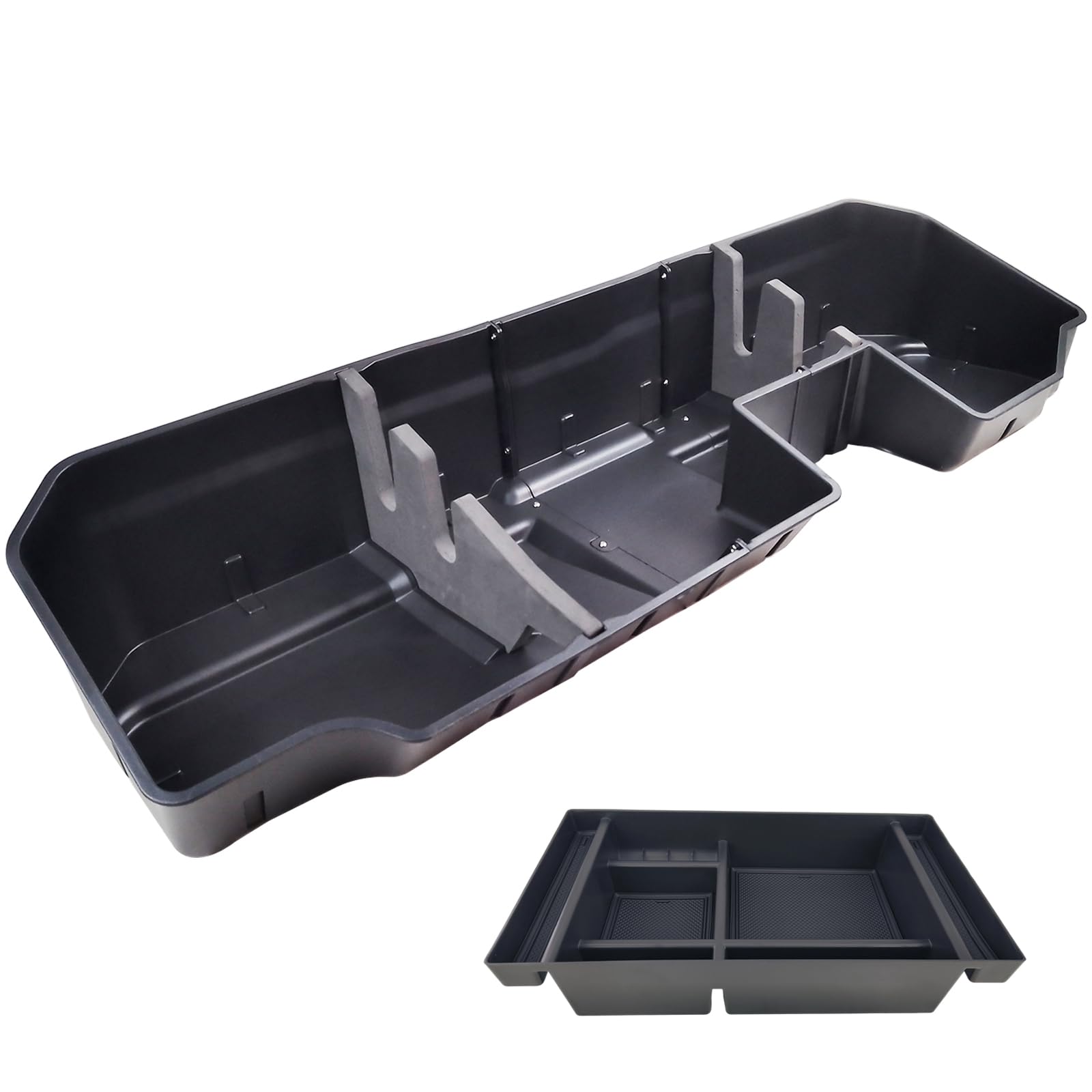 Under Seat Storage Box &amp; Center Console Organizer Tray Fit For Chevy GMC