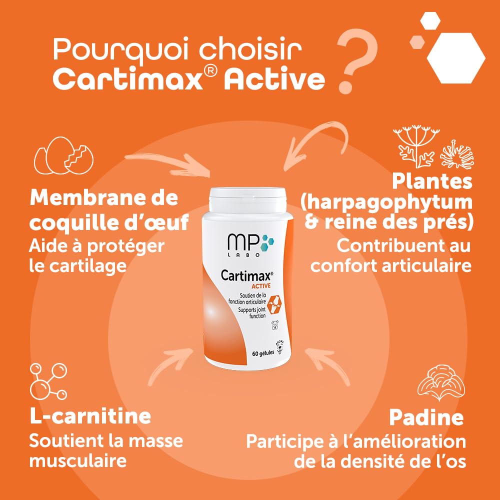MP Labo Cartimax® Active 60 Gélules - Soutien de la Fonction Articulaire pour Chiens