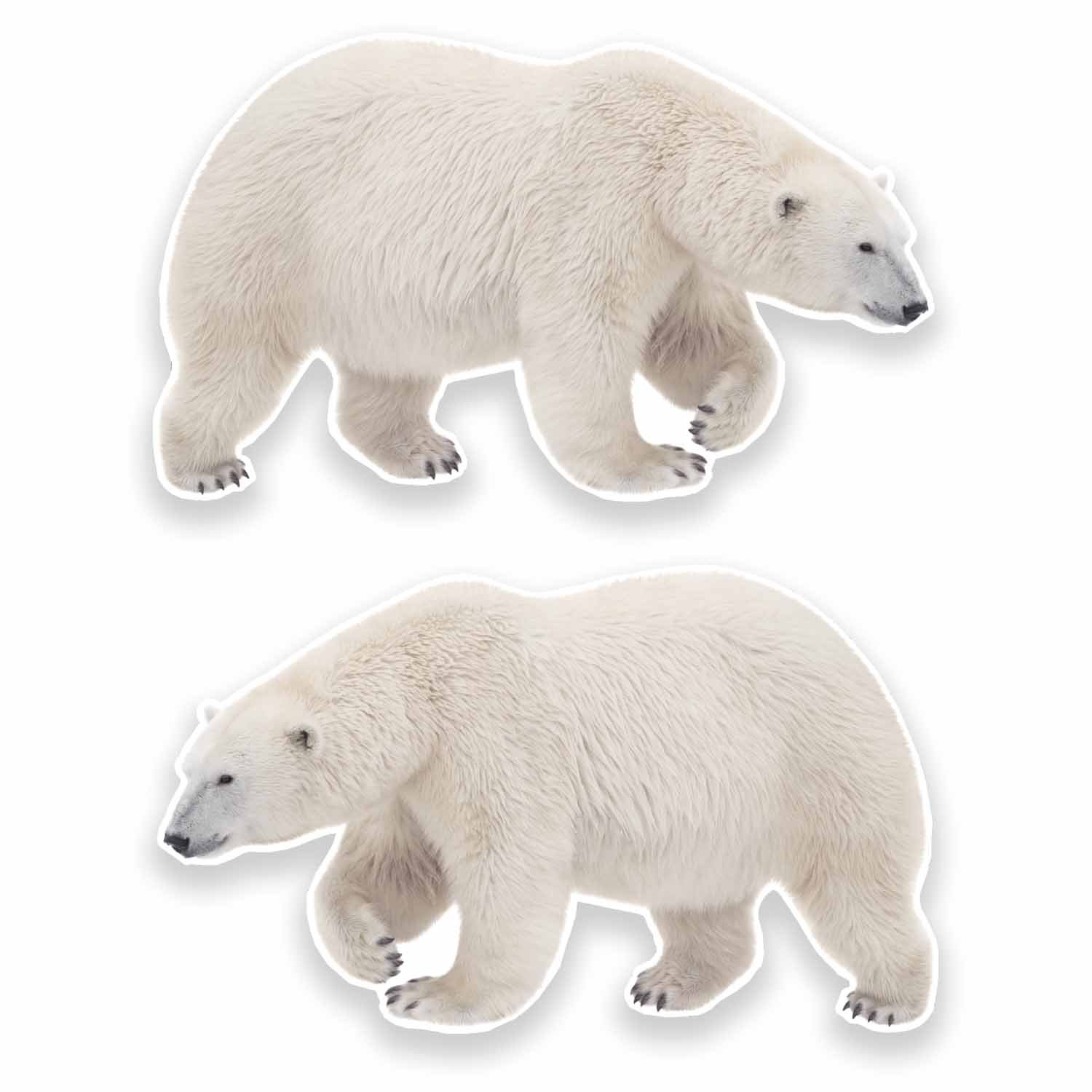 Destinationvinyl Multi 2 X 10Cm Polar Bear Vinyl Stickers Decals Laptop Ski Snowboard Surf #9646 (10Cm Wide X 6Cm High)