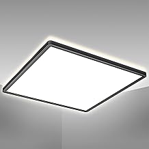 B.K.Licht LED Ceiling Light with Indirect Backlight, Ultra Flat LED Ceiling Panel Light 29mm, Modern Ceiling Lamp with High Brightness, Neutral White Light, 3000lm, 42x42cm, Energy Efficient - 22W