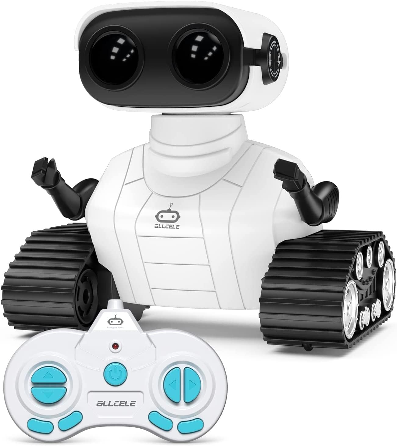 Rechargeable RC Robot Toy for Kids - Remote Control Interactive Musical Dancing Robot with LED Eyes & Tank Tracks, Engaging Gift for Boys & Girls Ages 3+ Years - Blue