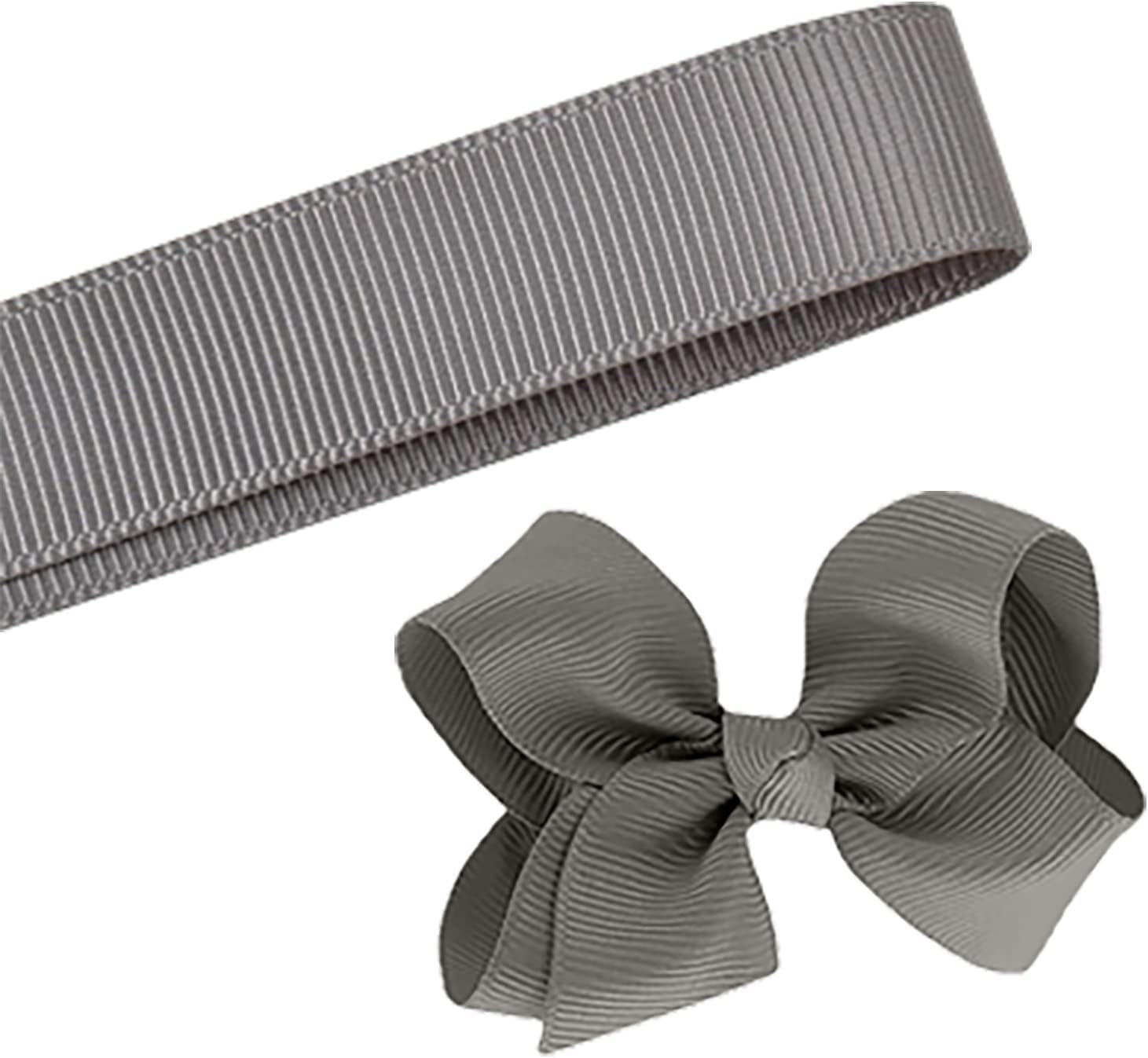 5 Yards Light Gray Grosgrain Ribbon - 5/8 Inch Width Craft Ribbon For DIY Bows