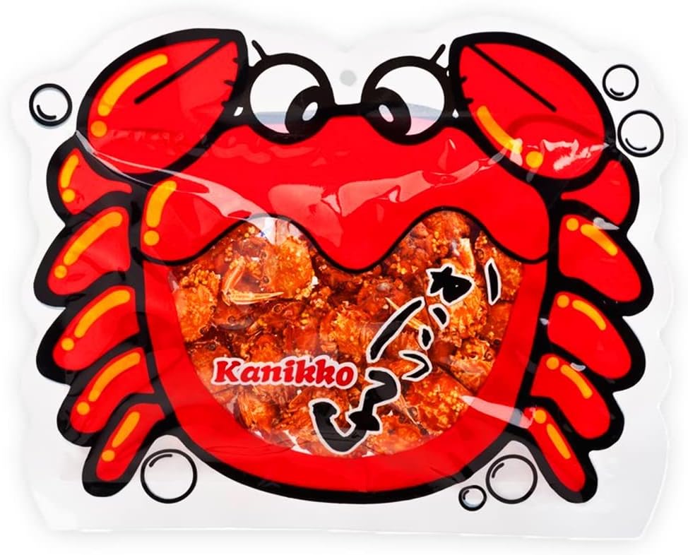 Okabe Kanikko Sembei (2.64oz). Fried seasoned small crabs full of calcium as a snack. (TCS-16 R-1) - Pack of 2