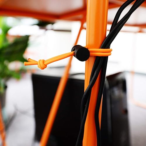 Miniatura 4 de Foto&Tech Abrazadera y organizador de cables elásticos extra gruesos multiusos, correa de cable ajustable, domador de enredos reutilizable,