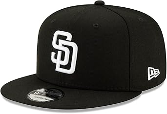 New Era Unisex-Adult MLB 9Fifty Black White Primary Logo Adjustable Snapback Hat Cap