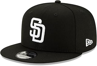 New Era Unisex-Adult MLB 9Fifty Black White Primary Logo Adjustable Snapback Hat Cap One Size Fits All