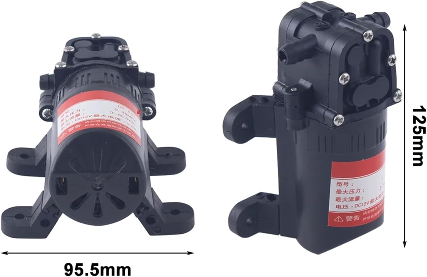 Water Pump DC 12V 70PSI 3.5L/Min Agricultural Electric Water Pump Black Micro High Pressure Diaphragm Water Sprayer Car Wash 12V