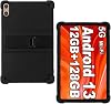 Case for YESTEL T13 / SEBBE S22 / SKYEGG K13 Tablet 10 Inch, Soft Silicone Protective Cover with Adjustable Kickstand, Black