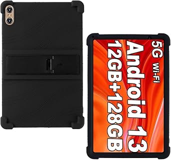 Case for YESTEL T13 / SEBBE S22 / SKYEGG K13 Tablet 10 Inch, Soft Silicone Protective Cover with Adjustable Kickstand, Black