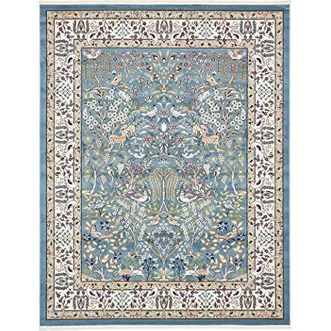 Unique Loom Narenj Collection Area Rug - Bristol (7' 10" x 10' Rectangle, Blue/ Beige) Cover