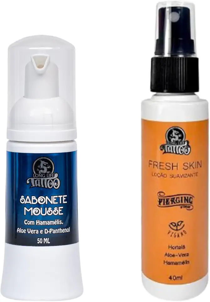 Spray e Sabonete Mousse para Piercing Refresca e acalma pele