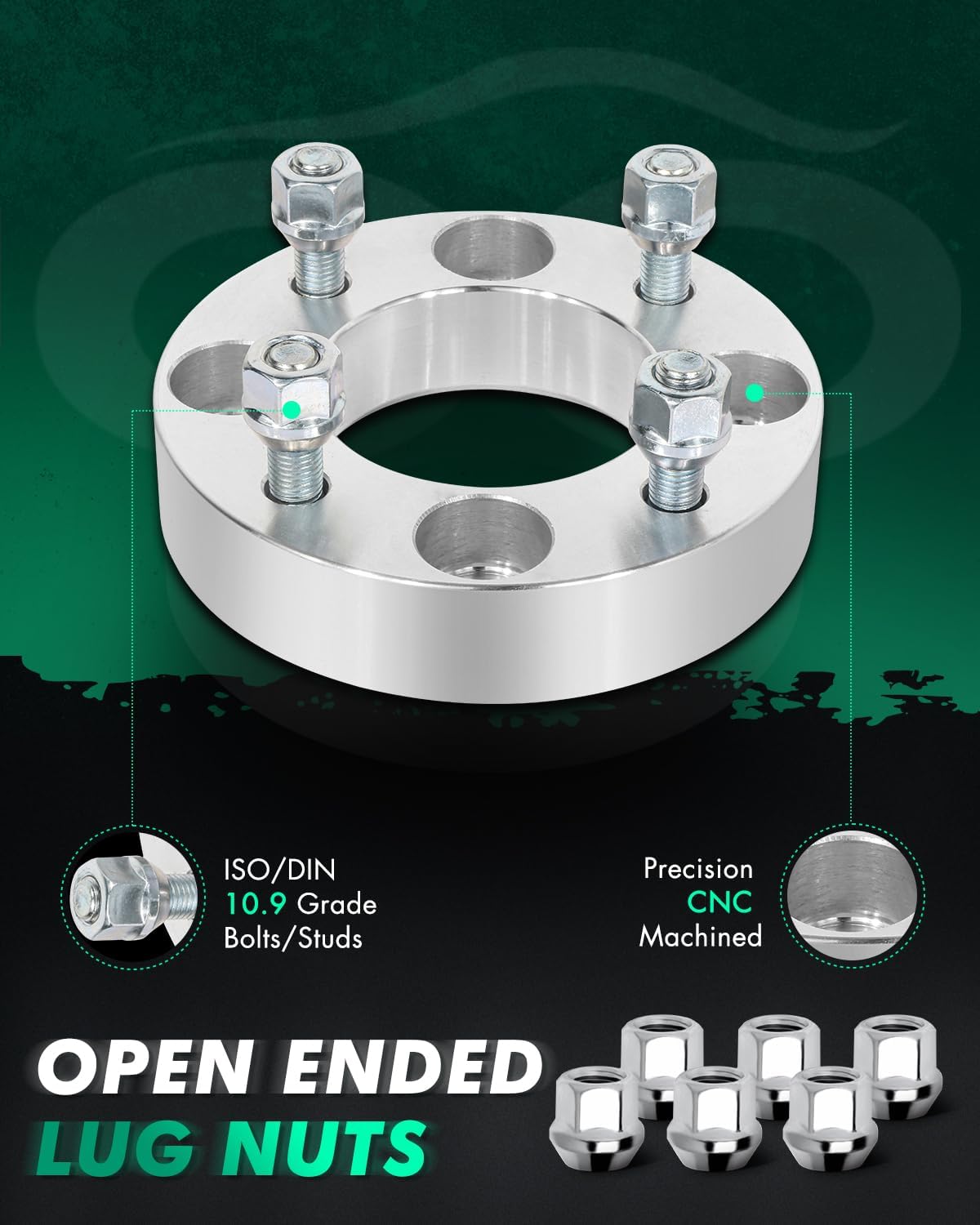 SCITOO 2Pcs Wheel Spacers 1.25 inch 4x4.5 Bore 78.1mm Studs 12x1.5 4 Lug Wheel Spacers Adapters Fit for for Honda for Accord for Honda Prelude for Hyundai for Elantra for Hyundai