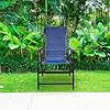 Caravan Canopy Suspension Portable Folding Sports Chair with Bungee Suspension and Textaline Fabric, 300 Pound Weight Capacity, Blue