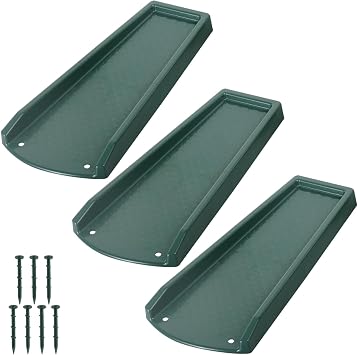 plusgutter Rain Gutter Downspout Splash Block, Gutter Downspout Extensions for Water Drainage, 24" Gutter Splash Guards Downspout Extender, Fixable Down spout Drain Trays with PE Nails3 Pack, Green