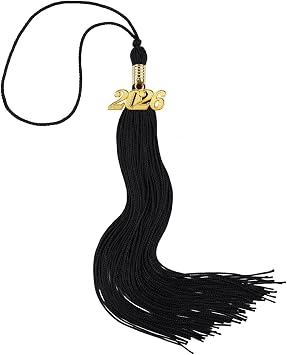 2026 Black Graduation Tassel for Graduation Caps with Year Charm