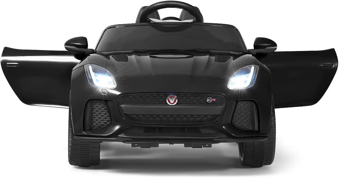 Frее Shірріng 🛒 HONEY JOY Kids Ride On Car, Jaguar F-Type 12V Battery Powered Motorized Vehicle w/Remote Control, Spring Suspension, Double Doors, Lights, Rechargeable Ride On Toys for Toddler Boys Girls (Black)