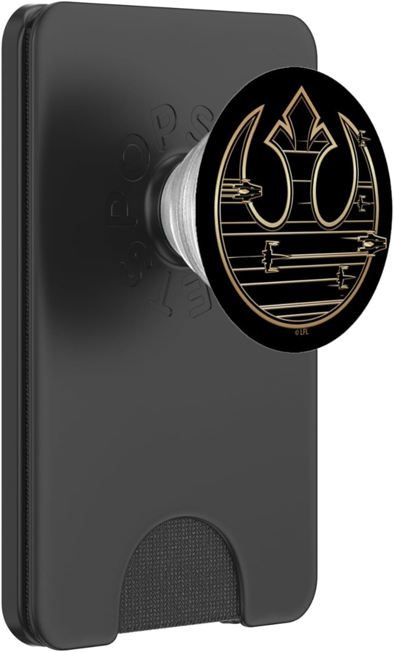Star Wars Gold Rebel Logo Ships Flying Through PopSockets PopWallet for MagSafe