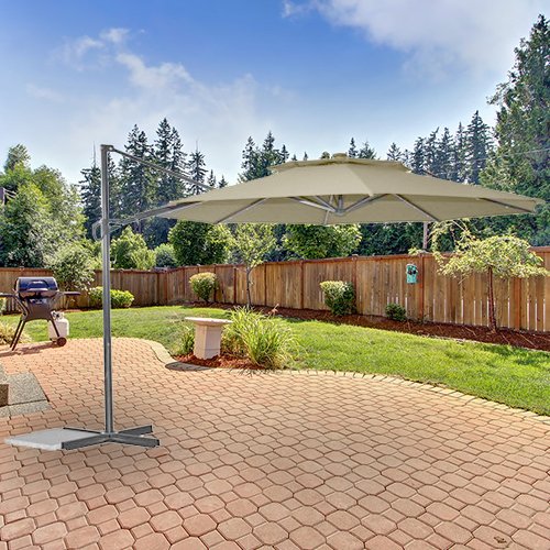 Garden Winds Solar Offset 11' Umbrella Replacement Canopy Top Cover : Patio, Lawn & Garden