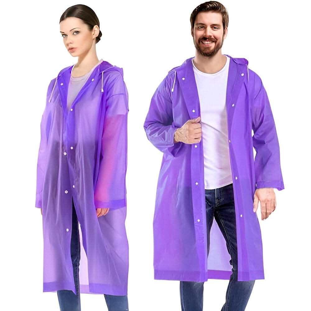 hot dealzz EVA Waterproof Rain Coat Hooded Universal Outdoor Water Resistant Portable Suit for Men Women Boys & Girls (Universal Size, (IN, Alpha, Free Size, Regular, Purple)-picture-31