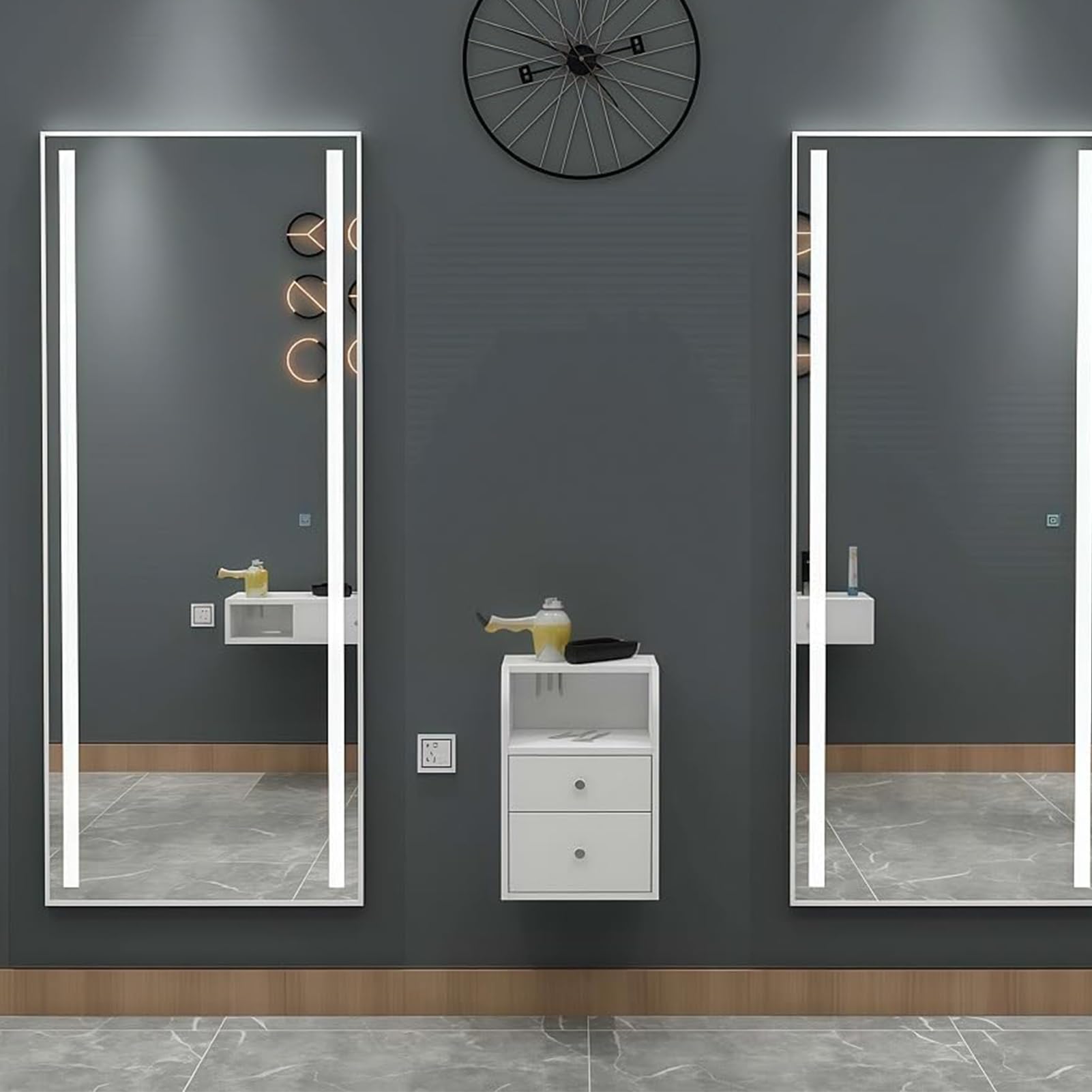 Wisząca szafka fryzjerska/stanowisko do stylizacji włosów – wyposażenie salonów fryzjerskich i spa,A,40cmx30cnx40cn | 1
