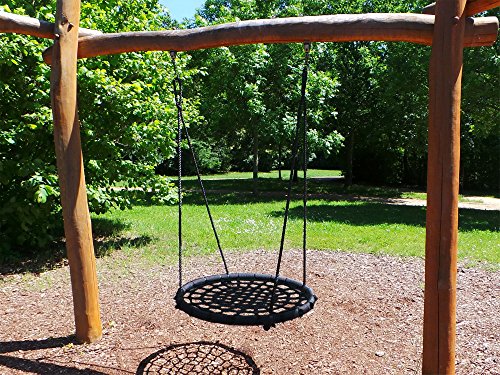 Preisvergleich Produktbild Libella Nestschaukel 100 cm Schaukel Kinder Rundschaukel Tellerschaukel Netzschaukel (Schwarz)