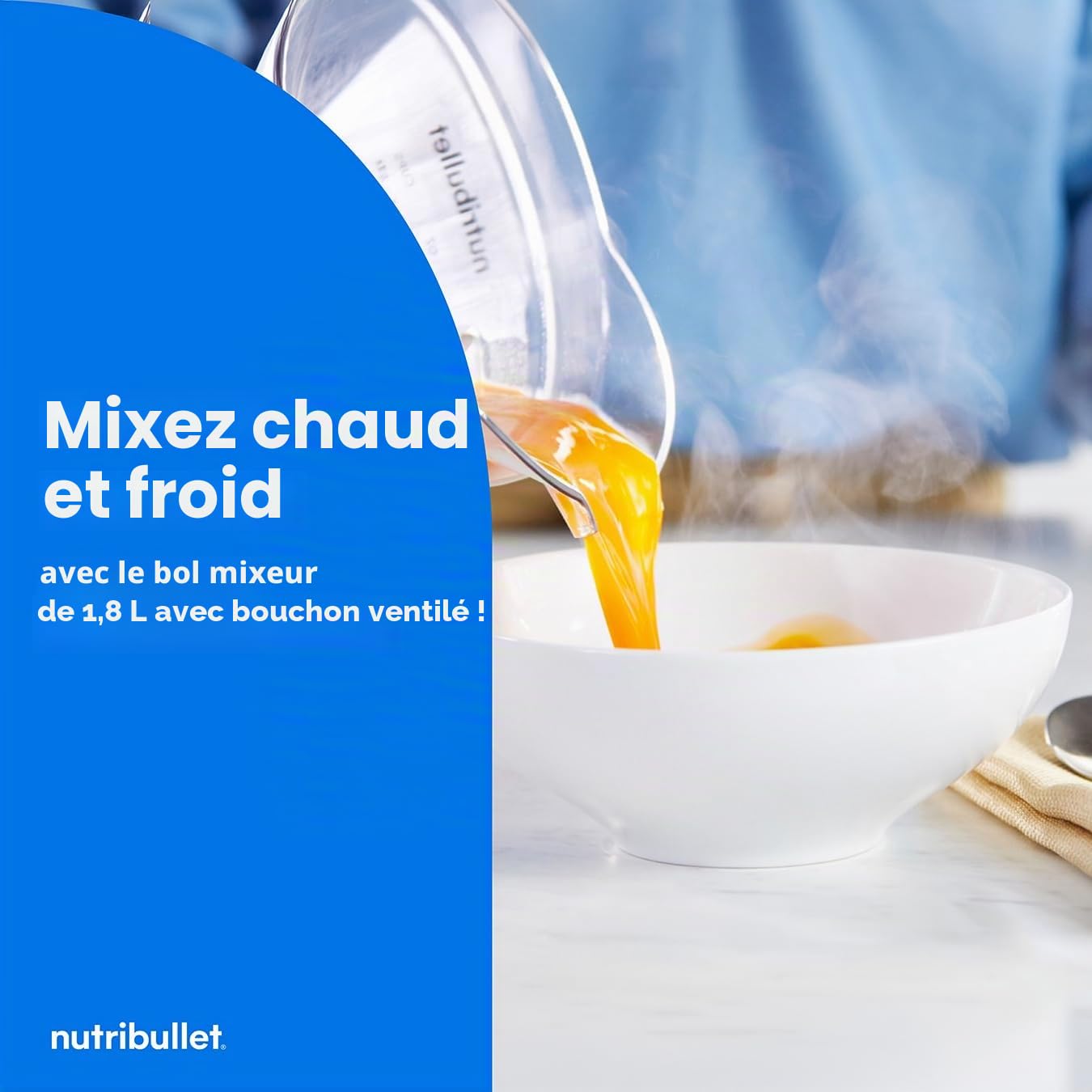 Nutribullet Mixeur chaud et froid Combo gris charbon – Comprend une puissante base de 1200 W, 3 tasses de différentes tailles, 2 couvercles rabattables pour On The Go et 1,8 l – Mixeur pour smoothies