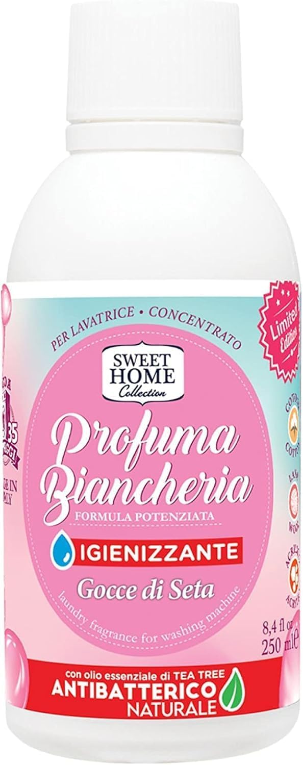 Sweet Home Gocce di Seta Pacchetto Test - Ammorbidente Concentrato + Detersivo + Profumo / 6 Articoli della stessa Fragranza + Beni Culinari Portachiavi Gratis