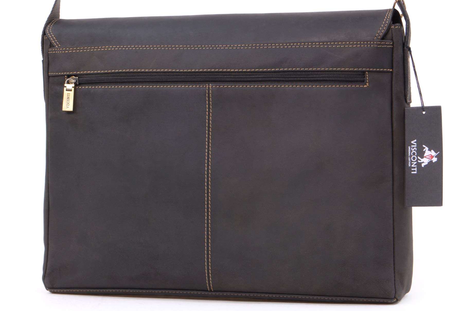 VISCONTI - Grande Messenger Bag in Pelle per PC 15 Pollici - Borsa a Tracolla da Lavoro per Uomo - Borsa a Spalla Ufficio - 18516 Texas