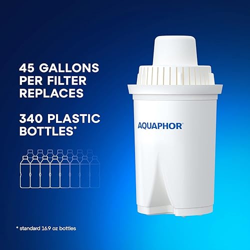 Miniatura 5 de AQUAPHOR Jarra de filtro de agua ideal para refrigerador de 7 tazas con 3 filtros B15 tapa deslizante de fácil llenado reduce el cloro la cal y los