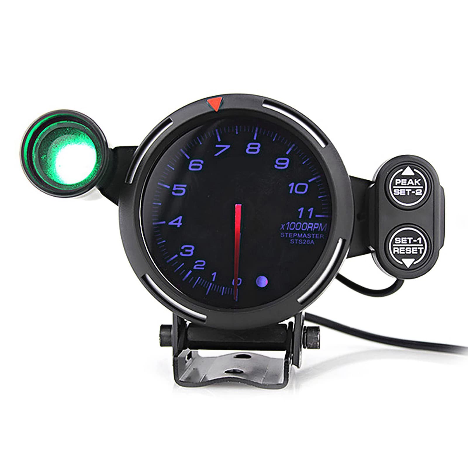 Obrotomierz HaloVerde LED 12V 11000 obr/min Wskaźnik do automatycznej modyfikacji z brzęczykiem ostrzegawczym i funkcją maksymalnej pamięci (Niebieskie światło)