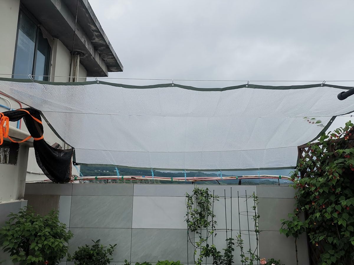 Przezroczysta plandeka osłonowa, wodoodporna, na zewnątrz, z PCW, z oczkami, wytrzymała ochrona, do drewna, basenu, na patio, 4 x 4 m, odporna na warunki atmosferyczne