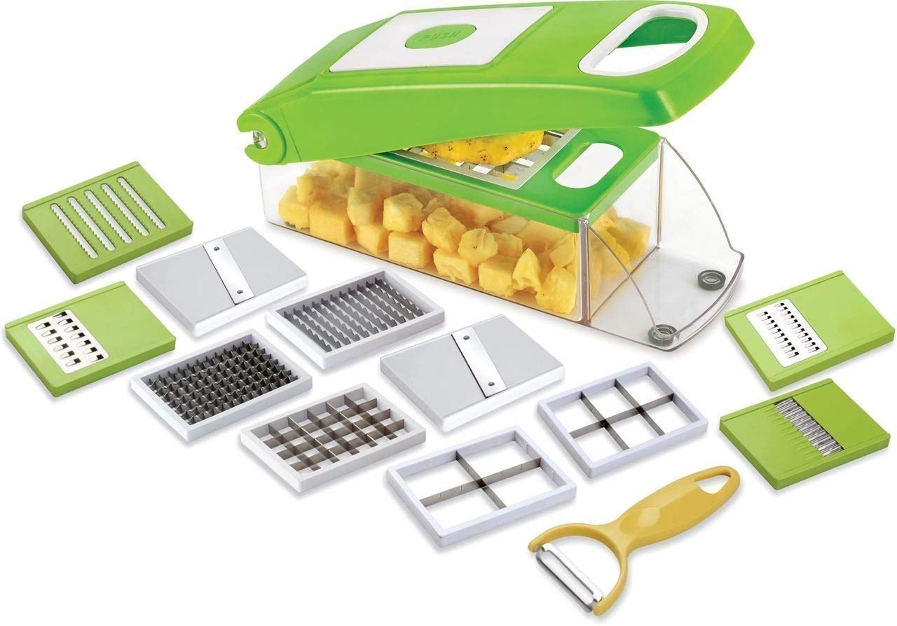 Shree Chamunda Unbreakable Plastic Fruit Vegetable Chipser Cutter Chopper (Green)