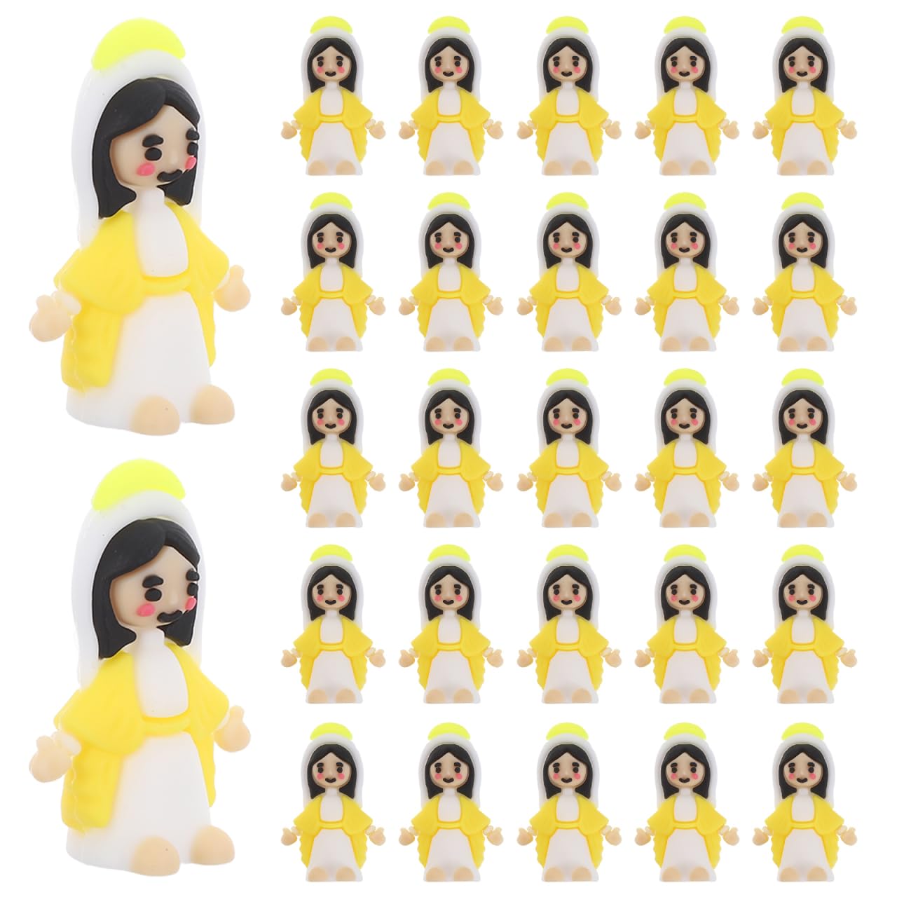 Amosfun 50pcs Mini Virgin Mary Figurines, 3.5cm Tiny Mary Ornaments for Fillable Easter Eggs Stuffers, Catholic Religious Gift for Church, Birthday, School Activities, Baby Shower, Easter