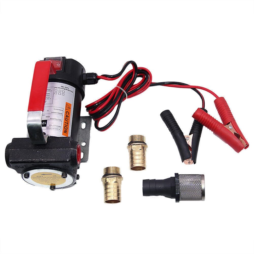 Pompa oleju napędowego, samozasysająca, 12 V, 40 l/min, 175 W, uniwersalna pompa awaryjna, syfon, wąż, automatyczny pistolet do przelewu, do benzyny, wody, samochodu, łodzi, oleju napędowego, oleju napędowego