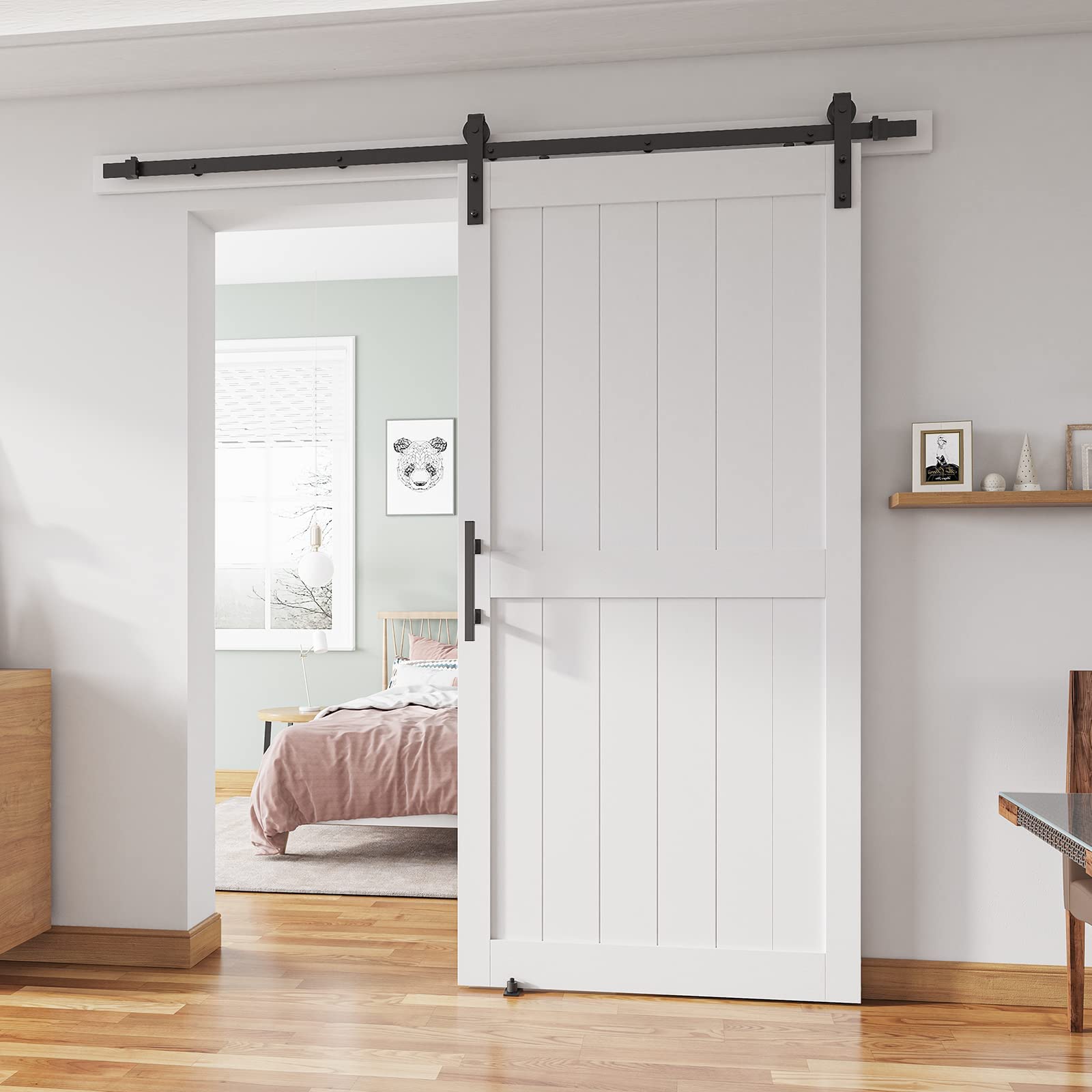 ALAMEDADT 40x84 Sliding Barn Door with 7ft Barn Door Hardware & Handle