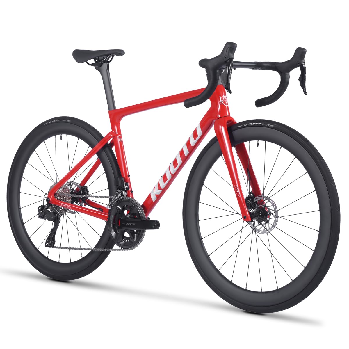 KOOTU Carbon Rennrad Leichtgewicht 24 Gang Rennrad mit Shimano Di2 7170 Gruppe T1000 Vollcarbon Rahmen & Gabel mit Scheibenbremse