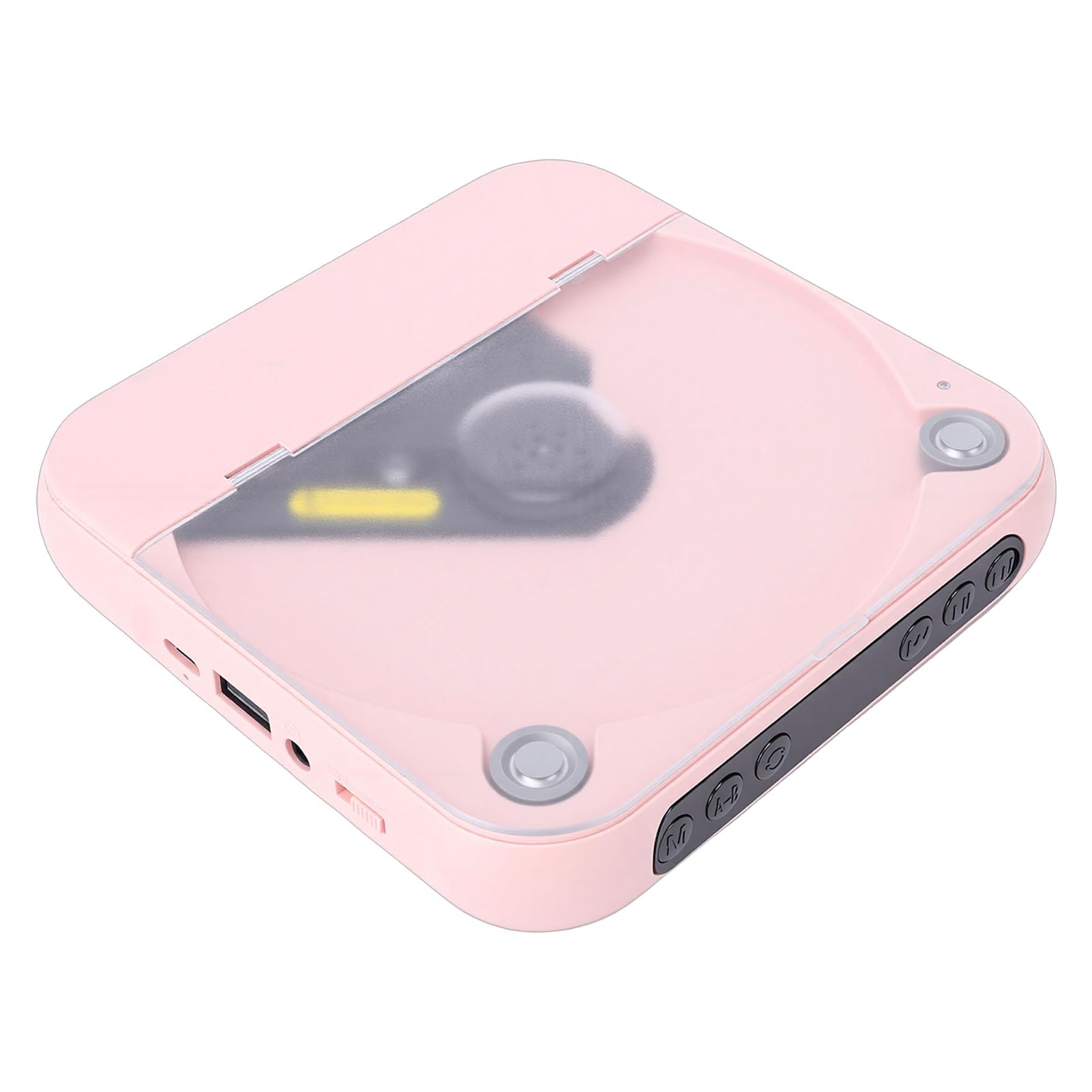 Lettore CD Portatile Cuffie Lettore CD Dischi 5.3 Ricaricabile Doppi Altoparlanti Stereo LCD USB Riproduzione Loop AUX per Auto Domestica All'aperto (Rosa)