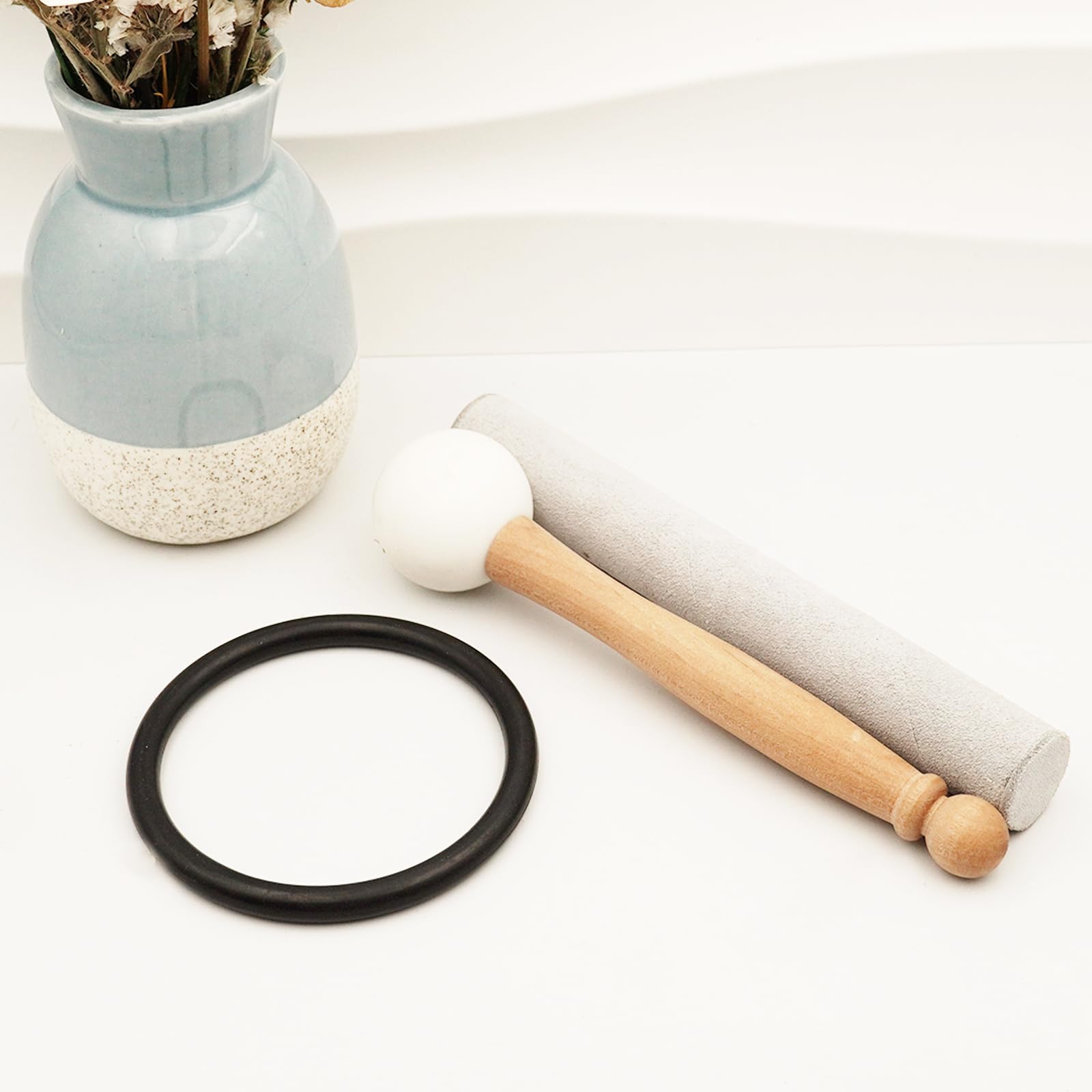 Hye-eun Set di 3 campane tibetane in cristallo, 432 Hz, 12 "C 10" F 8 "A, blu, al quarzo, con custodia per il trasporto, per la meditazione, per la guarigione dello yoga