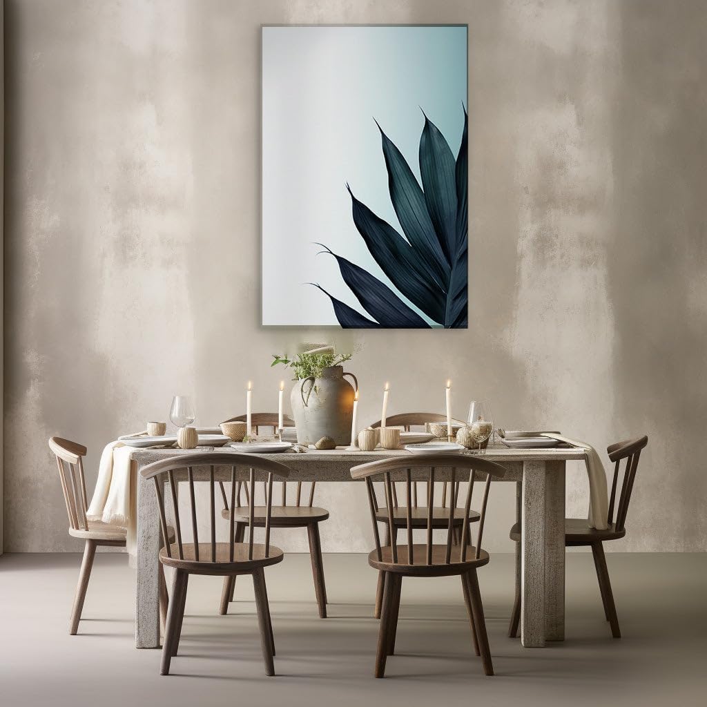 Canvas for Living room. Verdant Solitude in Minimalist Elegance, 27 x 18 inch Canvas Wall Art - Zen Wall Decor