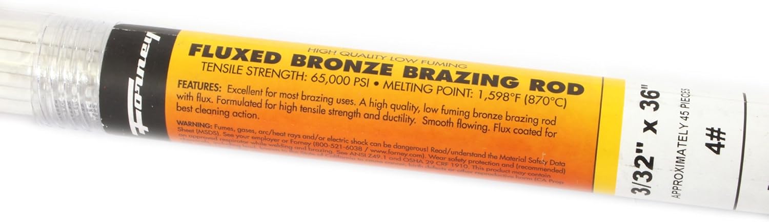 Best Cyber Deals 🔥 Forney 48495 Flux Coated Bronze Brazing Rod, 3/32-Inch-by-36-Inch, 4-Pounds