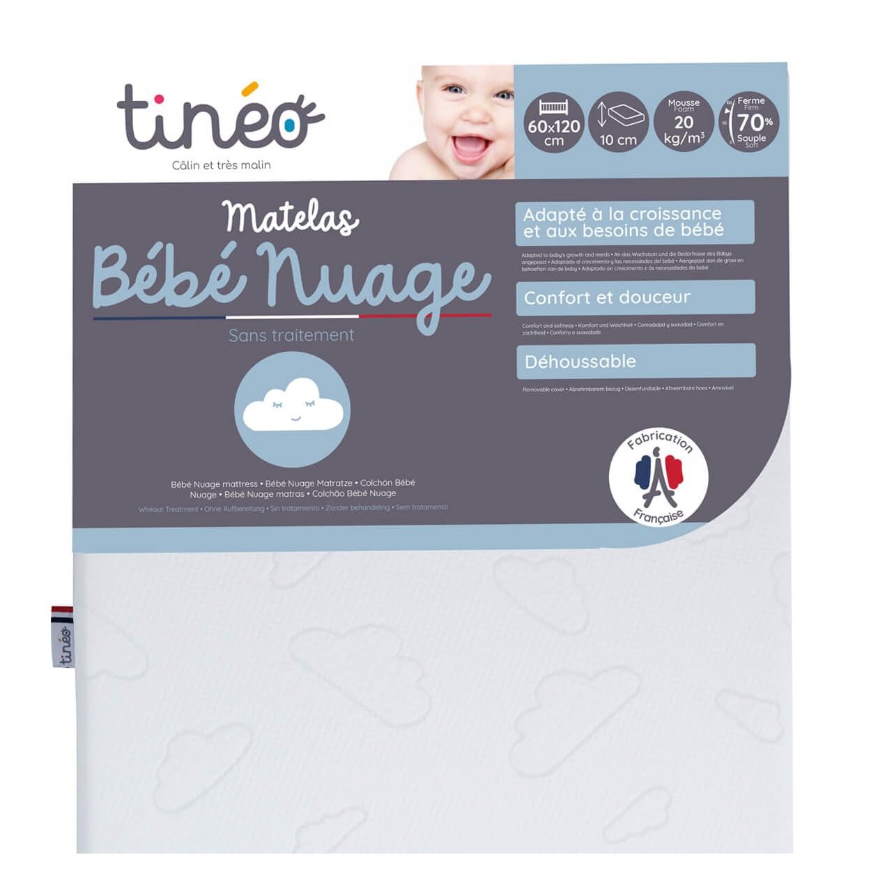 TINÉO - Air-conditioned mattress 60 x 120 x 10 cm TINÉO - Air-conditioned mattress 60 x 120 x 10 cm
