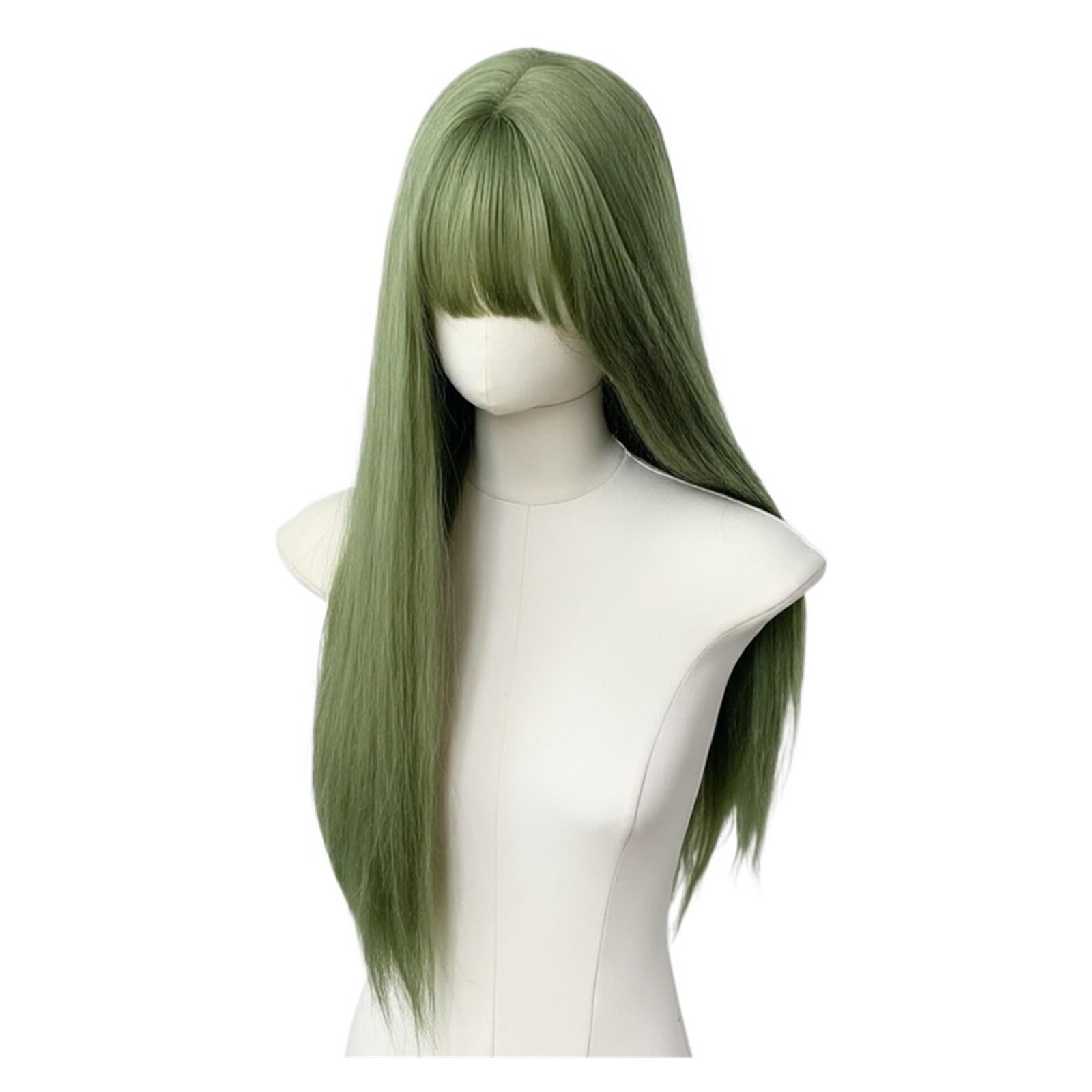 Libangrong-888 One Color Wigs Long Straight Bangs Wig Full Head Cover, Versatile For Daily Use Natural Wig