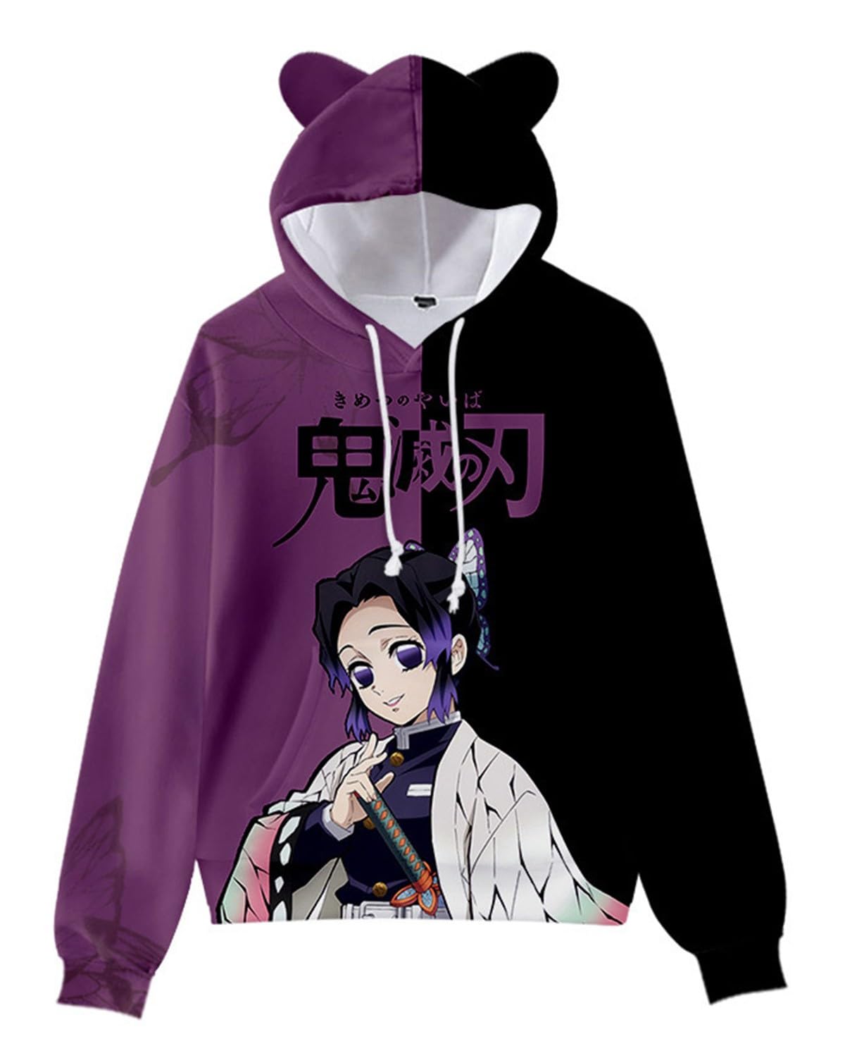 Anime Sweat à Capuche 3D Impirmé Hoodie Sweatshirt à Capuche Cartoon Pull à Manches Longues pour Femme Fille