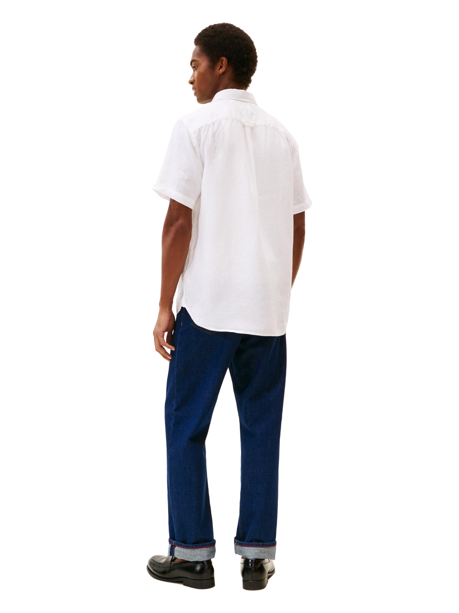 Tommy Hilfiger Herren Short Sleeve Casual Linen Button Down Shirts in Regular Fit Kurzärmelige, lässige Leinenhemden mit Knopfleiste in normaler Passform (1er Pack)