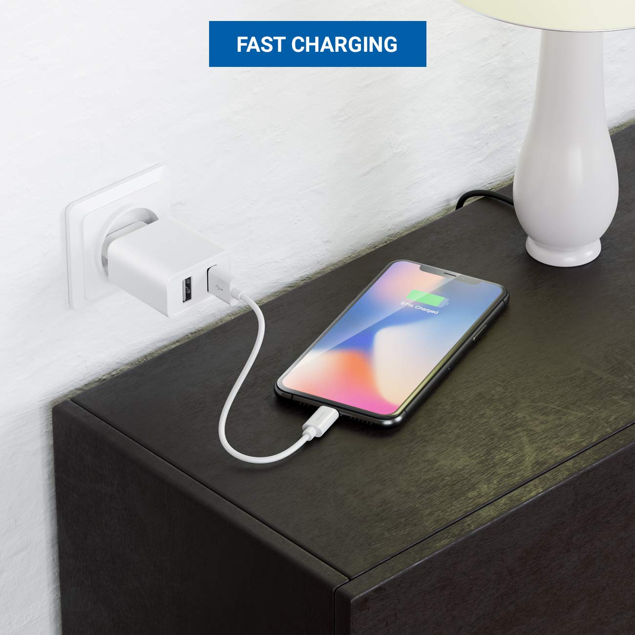 deleyCON 0,15m Lightning 8 Pin Cavo di Ricarica USB Cavo Dati Certificato MFI per Apple iPhone 14 Pro Max 14 Pro 14 Plus 14 SE 13 Pro Max 13 Pro 13 Mini 12 Pro Max 12 Pro 12 Mini - Bianco
