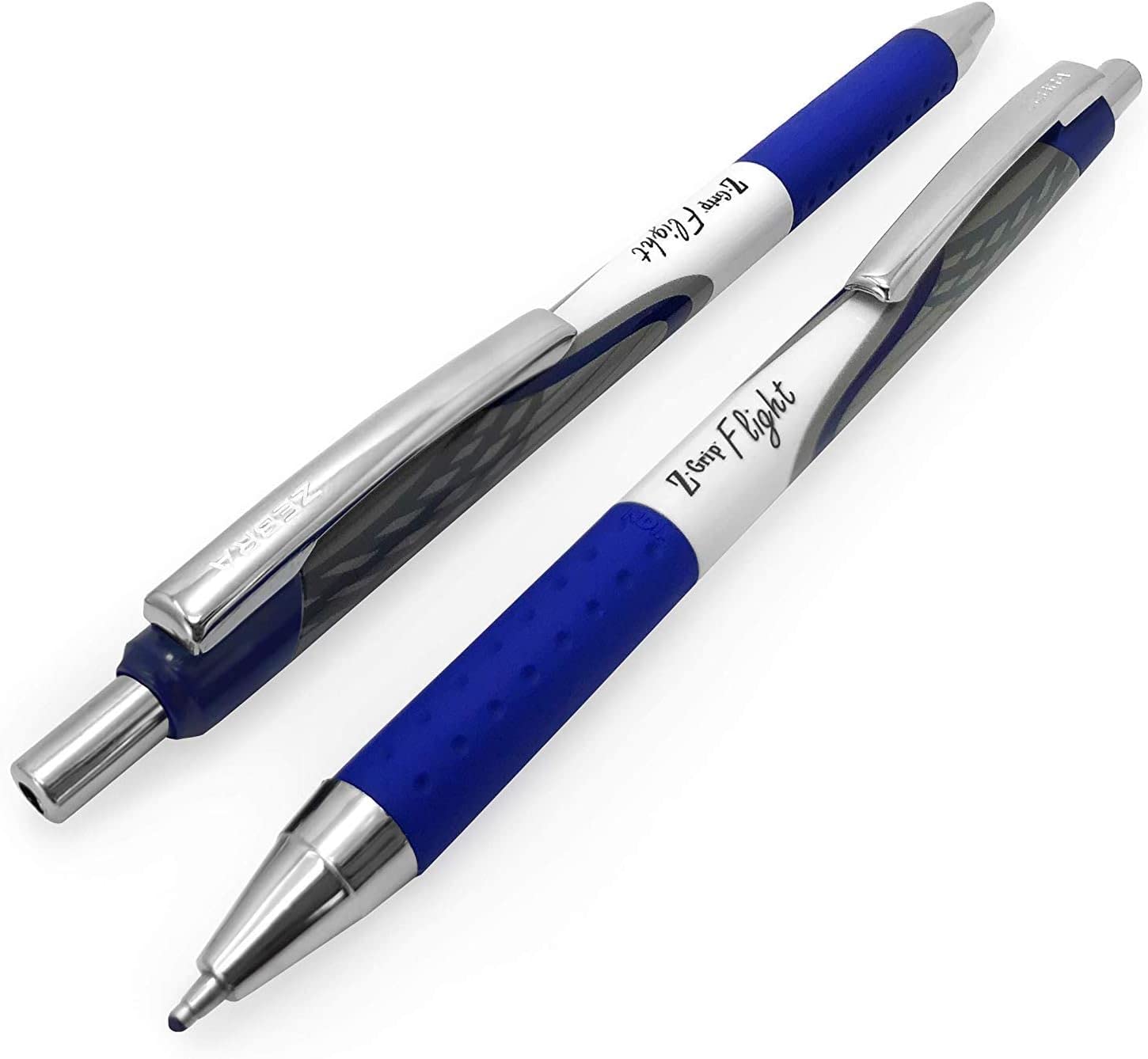 Zebra Classic Z-Grip Flight Lot De 10 Stylos à Bille – 5 Noirs Et 5 Bleus, Pointe 1,2 Mm